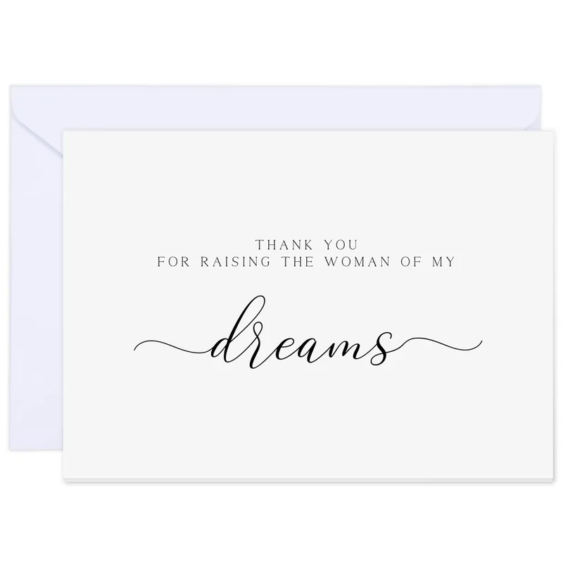 Script Pale Lavender Thank You Card for Parents Who Raised the Bride