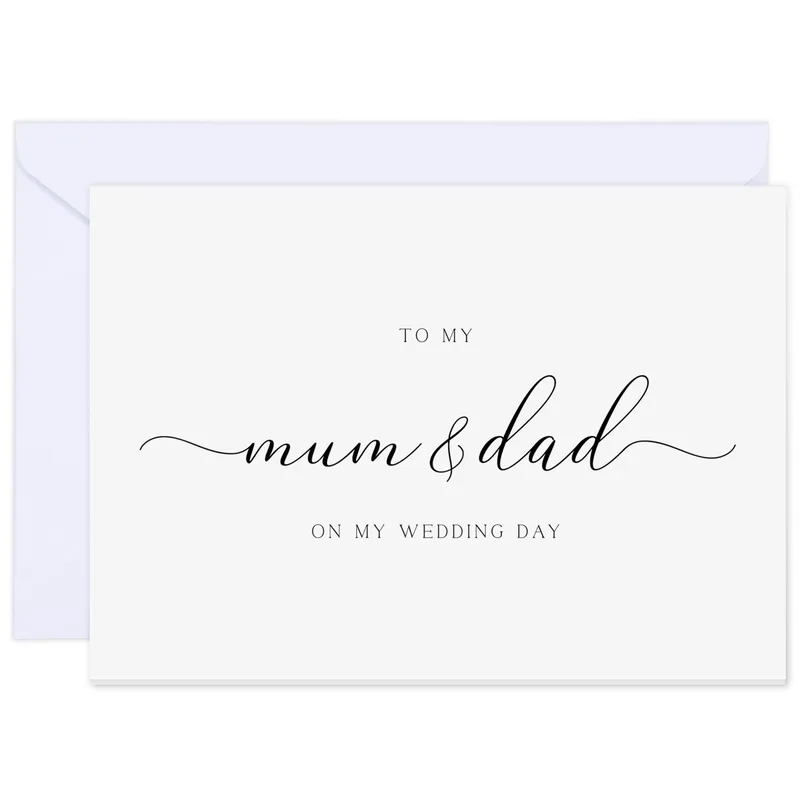 Lavender Script Parents Wedding Card for Mum and Dad