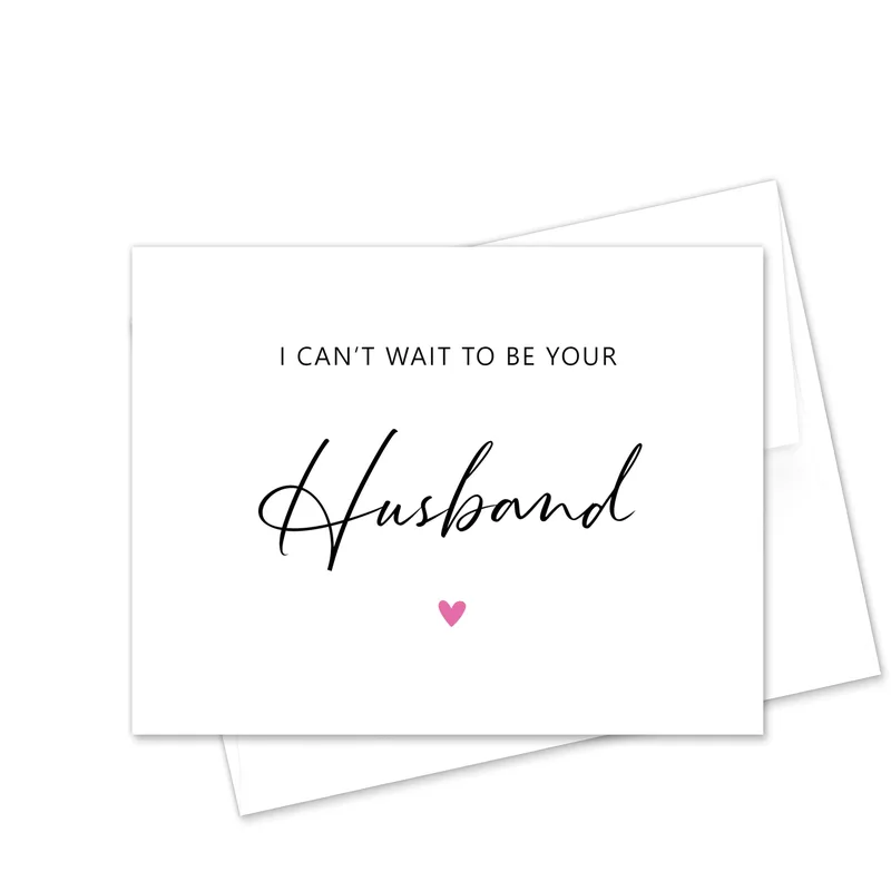 Script Pink Heart Wedding Card for Future Husbands