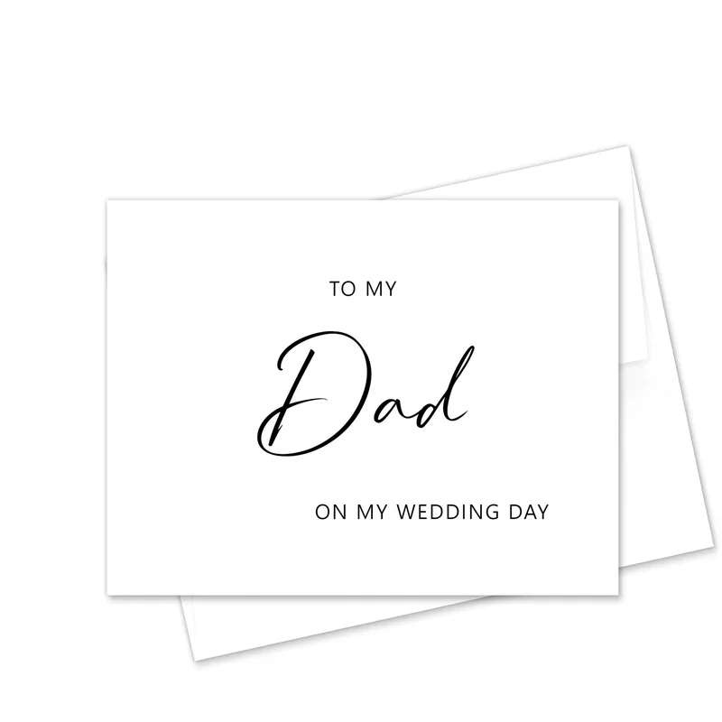 Script Dad Minimal Wedding Card To My Dad On My Wedding Day