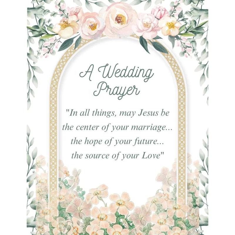 Arch Prayer Card Wedding Card for a Faith Centered Marriage