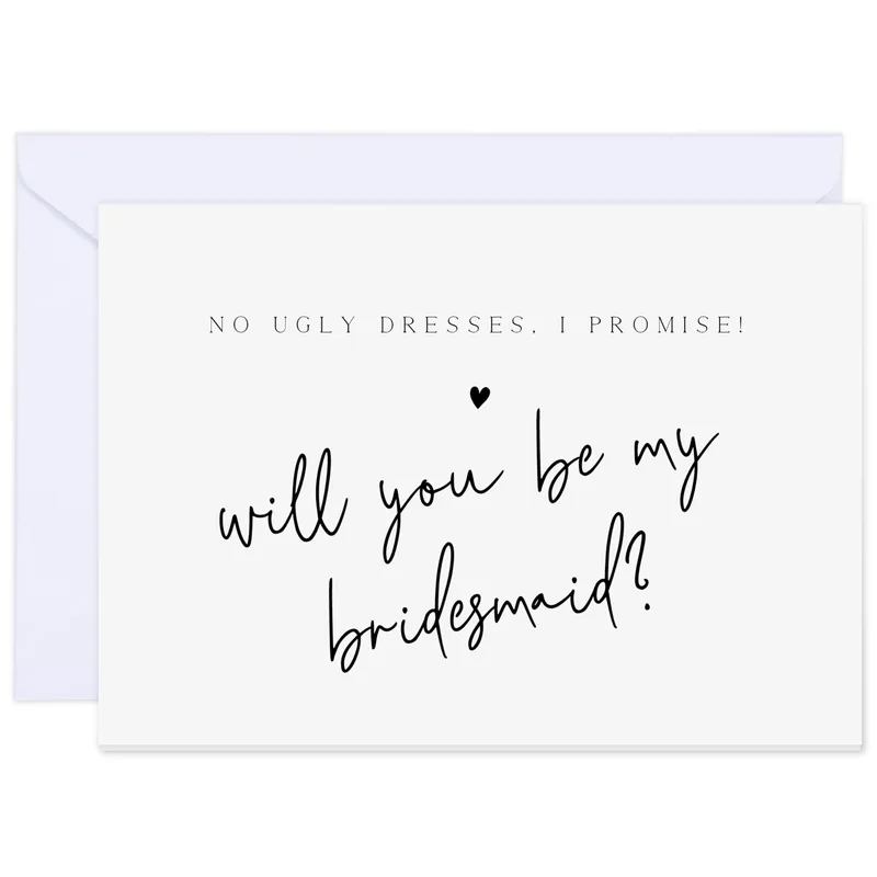 Minimal Script Lavender Envelope Card for Bridesmaid Requests