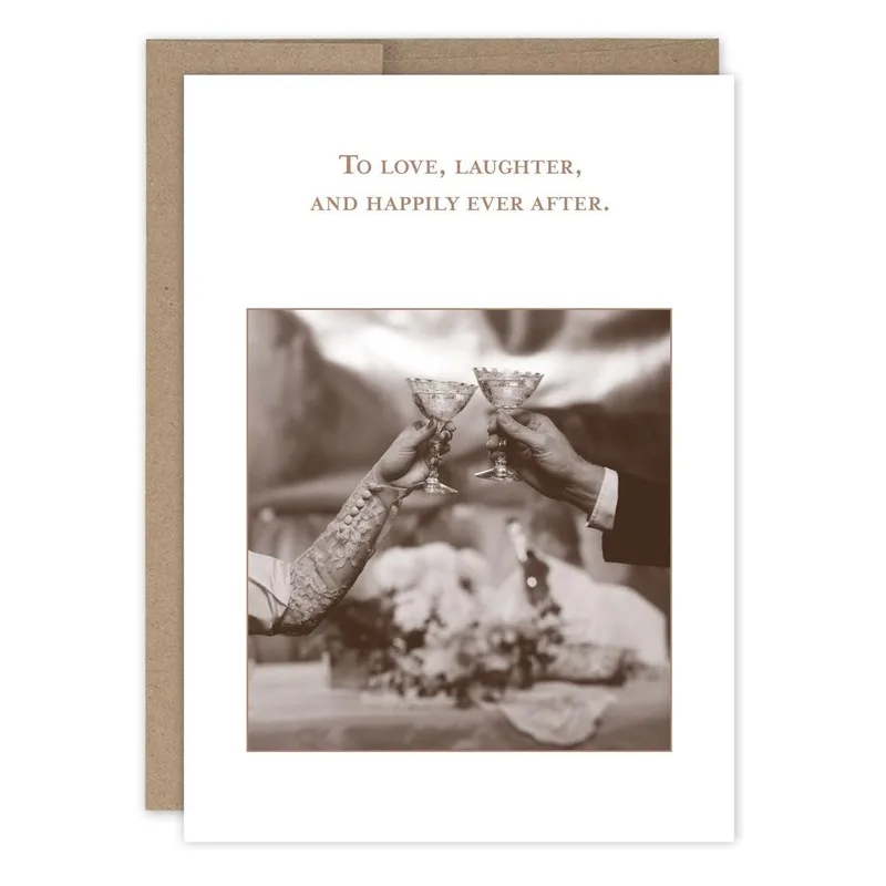 Black and White Couple Card Celebrates Wedding Toasts