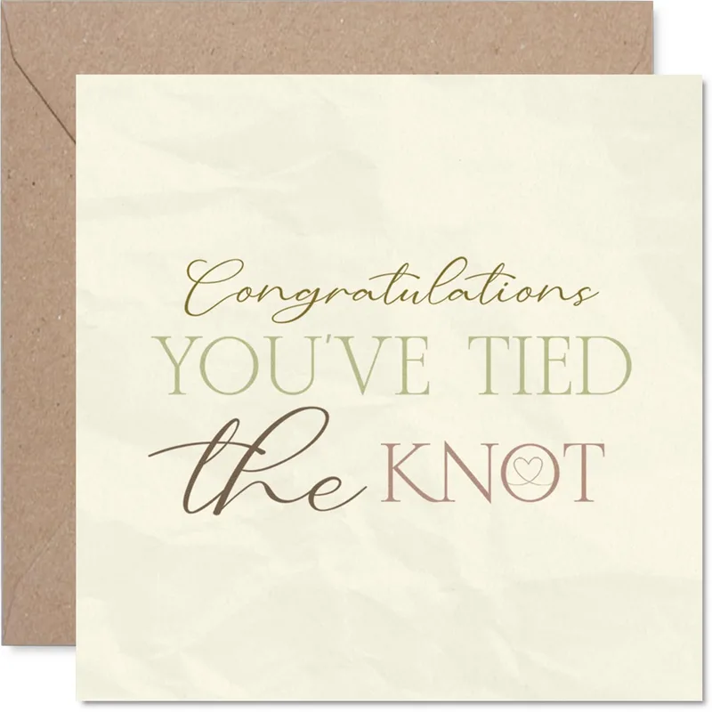 Sepia Crinkled Paper Wedding Card Celebrating Your Union