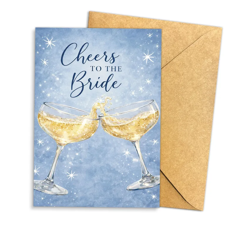 Sparkle Champagne Flutes Bridal Shower Card Celebrates the Bride