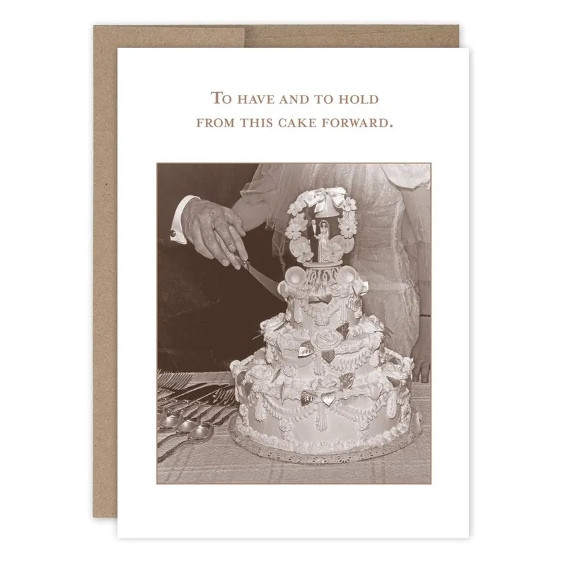 Sepia Wedding Cake Photo Card for the Cake Forward Couple