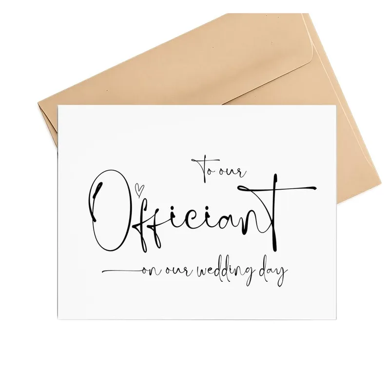 Officiant Kraft Envelope Wedding Card for Your Ceremony Leader