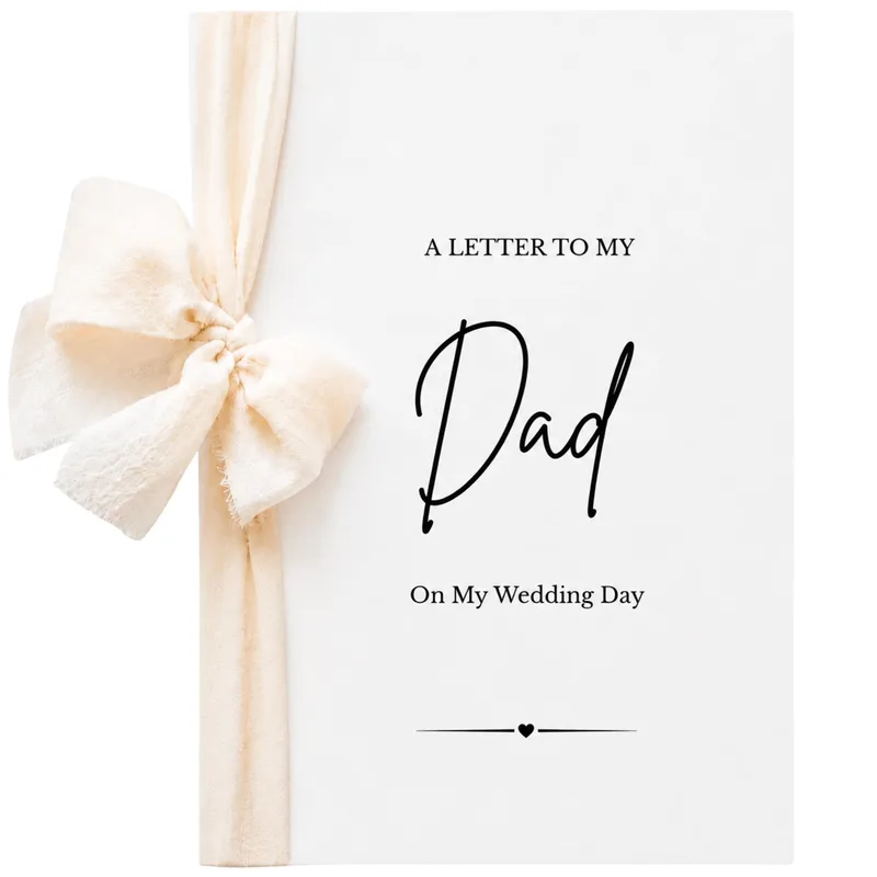 Cream Ribbon Bow Minimal Card for a Father of the Bride or Groom