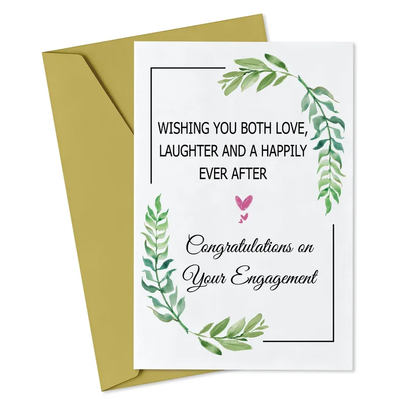 Leaf Gold Envelope Engagement Card for a Joyous Proposal Celebration