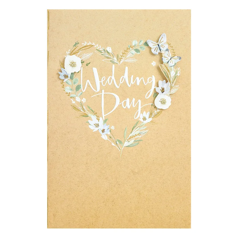 Flower Heart Wreath Wedding Card Celebrating a Love Story