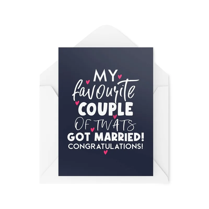 Card Pink Hearts Congratulations Card features "My Favourite