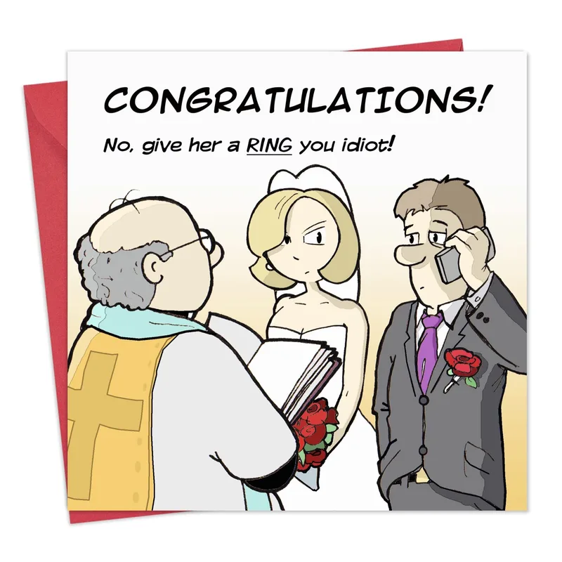 Wedding Priest Phone Congratulations Card for Groom Humor