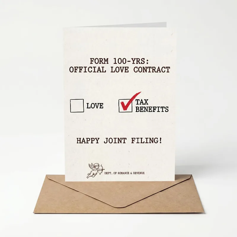 Checkbox Form Wedding Card: A Tax Benefit Love Contract