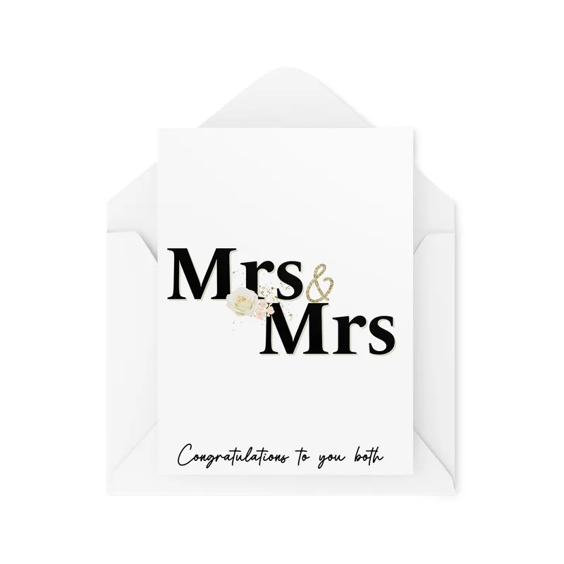 Serif Mrs Mrs Congratulations Card for Newlywed Couples