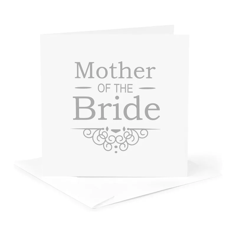Gray Ornate Script Wedding Card for Mother of the Bride