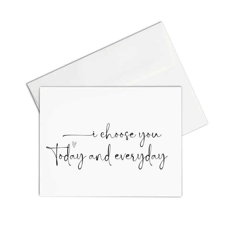 I Choose You Today Card: Minimal Script Wedding Sentiment
