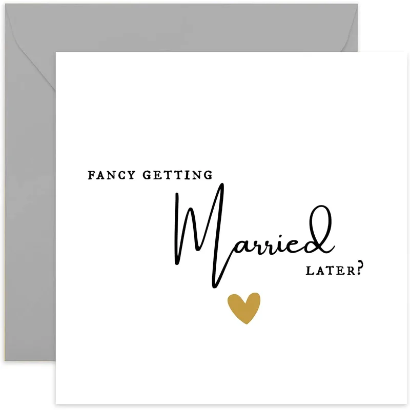 Heart Minimal Script Wedding Card: Fancy Getting Married Later Design