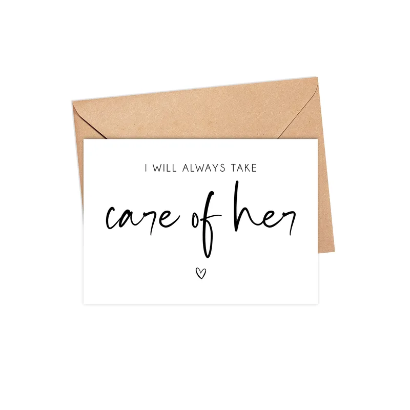 I Will Always Take Care Card for Wedding Promises