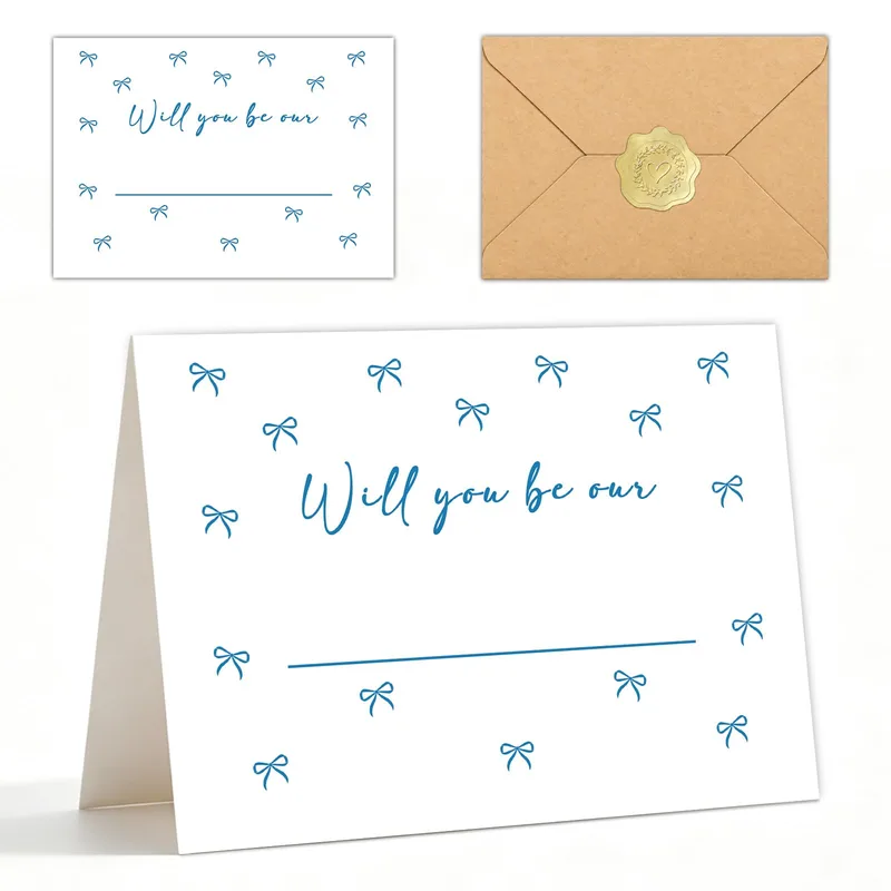 Bows Fill- Blank Wedding Card: A Custom Proposal Invitation