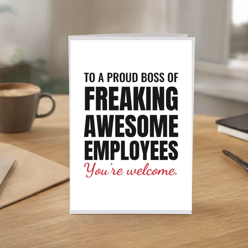 Proud Boss Card: Freaking Awesome Employees – in everyday use
