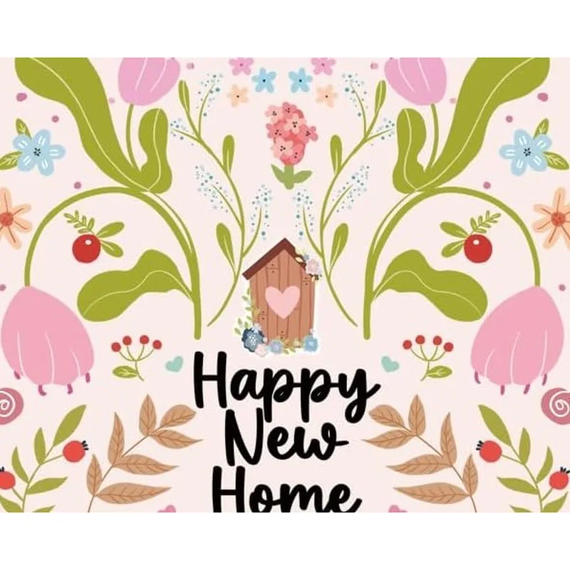 Pink Floral Birdhouse Card: A Happy New Home Greeting
