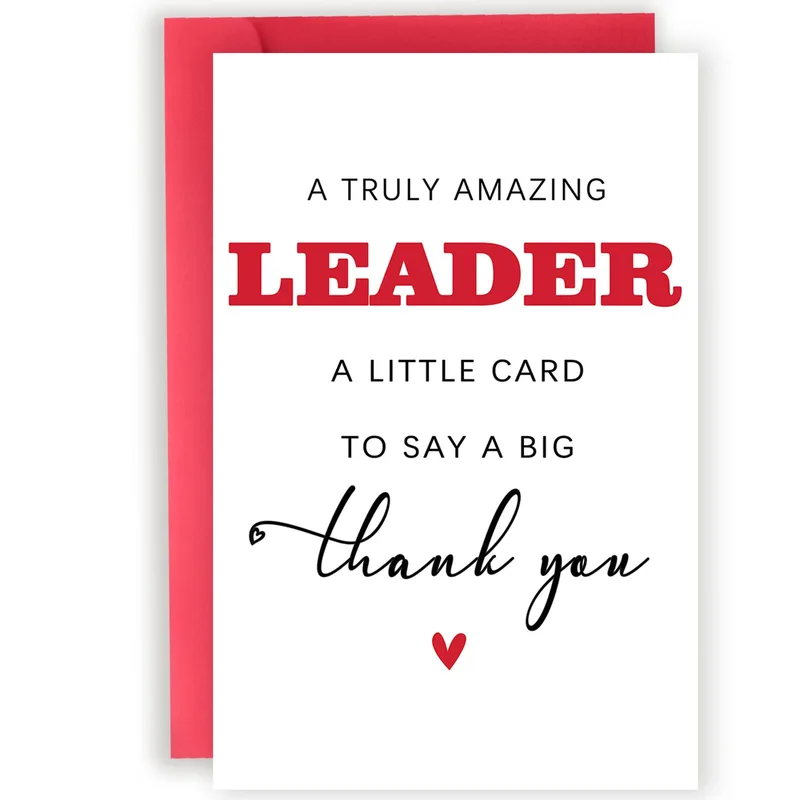 Amazing Leader Thank You Card for a Boss or Manager