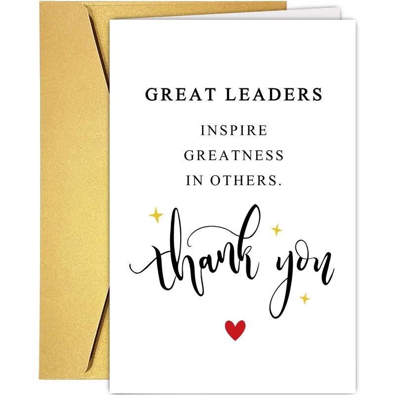 Great Leader Thank You Card for Your Boss and Team Lead