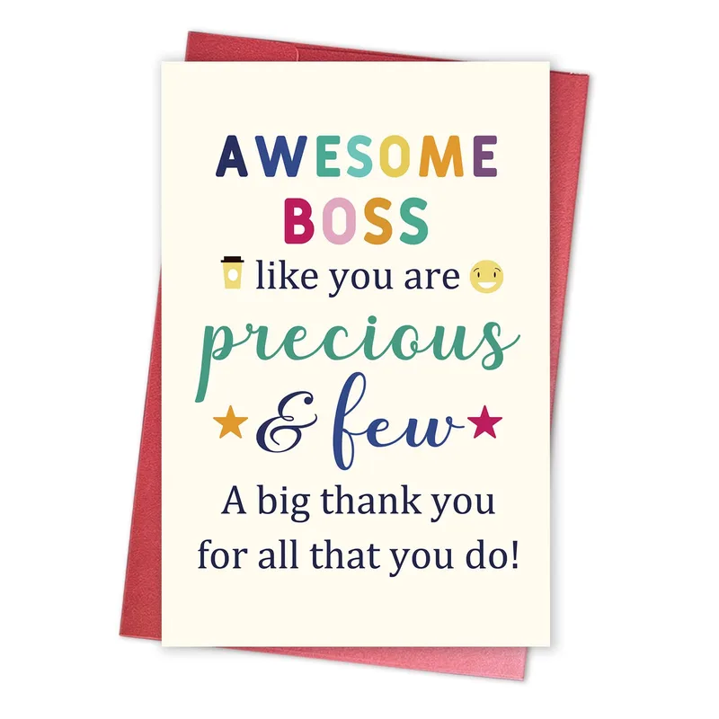Awesome Boss Thank You Card: Warm Words for Your Leader