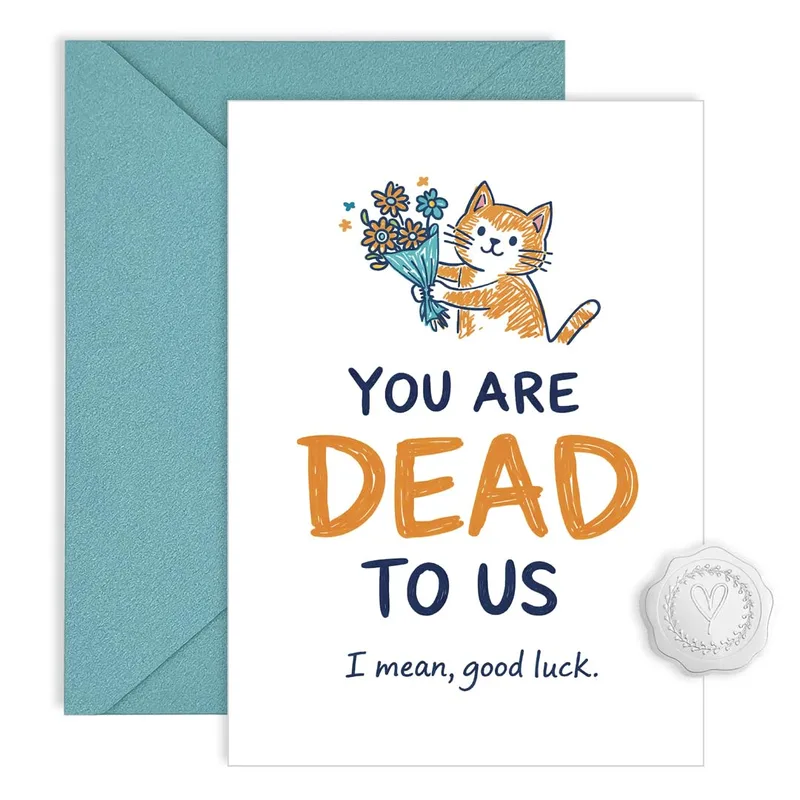Good Luck Cat Card for a Departing Coworker