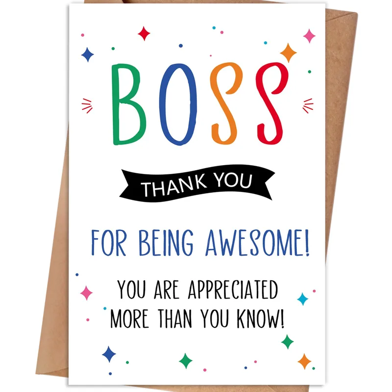 Boss Thank Card for a Manager Who Makes Work Bright