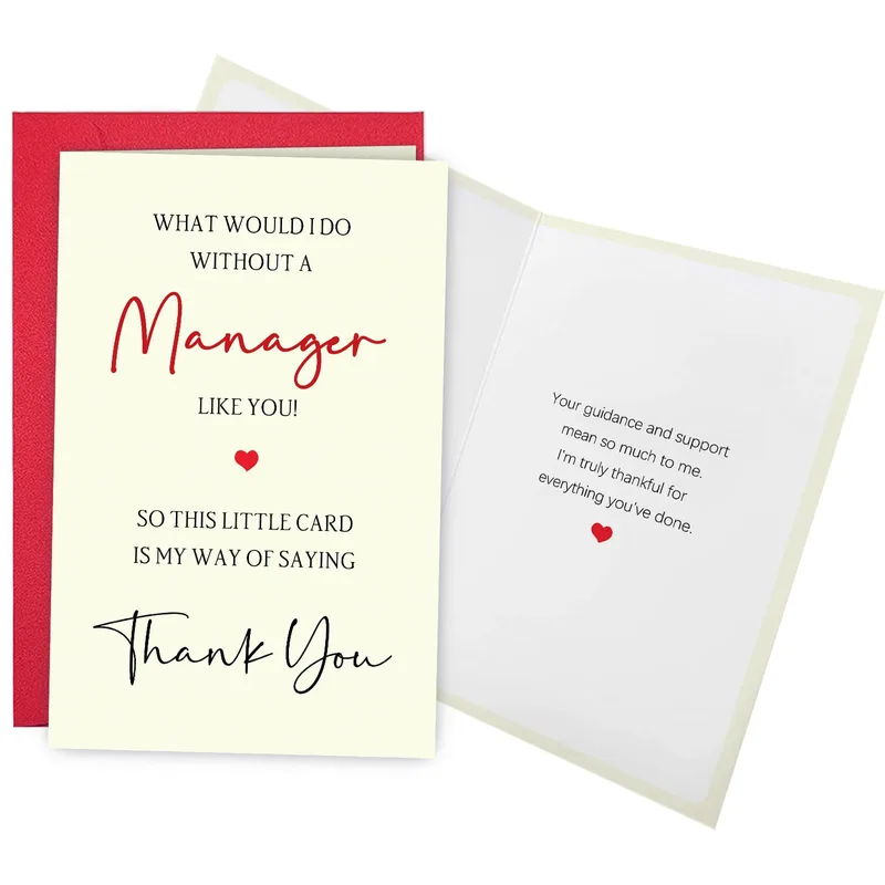 Manager Thank You Card for Boss Appreciation and Supervision Gratitude