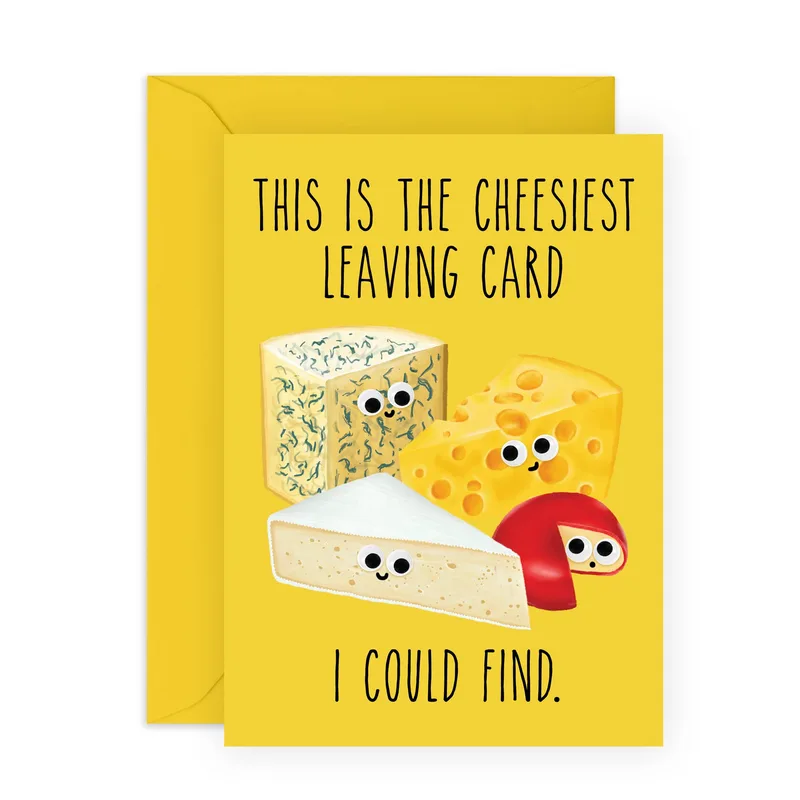 Cheese Blocks Faces Farewell Card for a Coworker Leaving Office