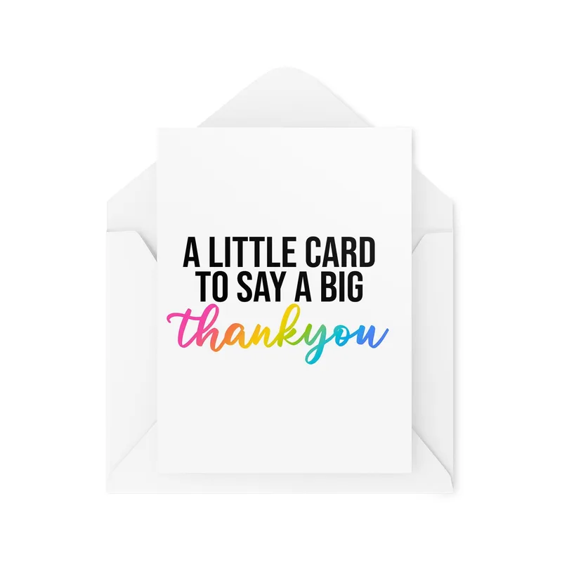 White Rainbow Thank You Card: A Little Card to Say a Big Thankyou