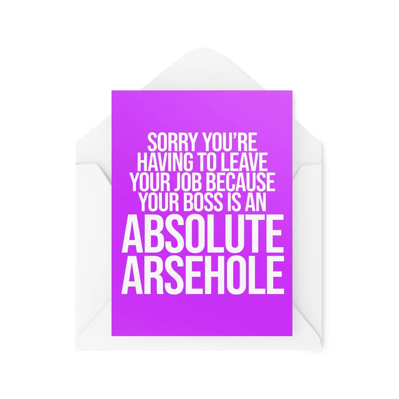 Purple White Block Farewell Card – Greeting Card in natural