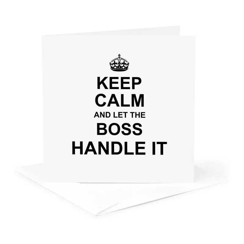 Black White Card Boss Card – Greeting Card in natural