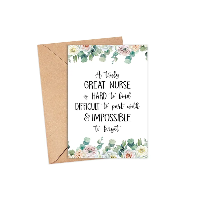 Thank You Nurse Card with Floral Watercolor Roses