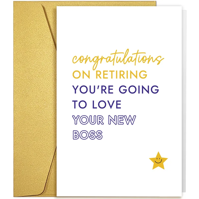 Retiring Coworker Card: Congrats, You're Going to Love Your New Boss