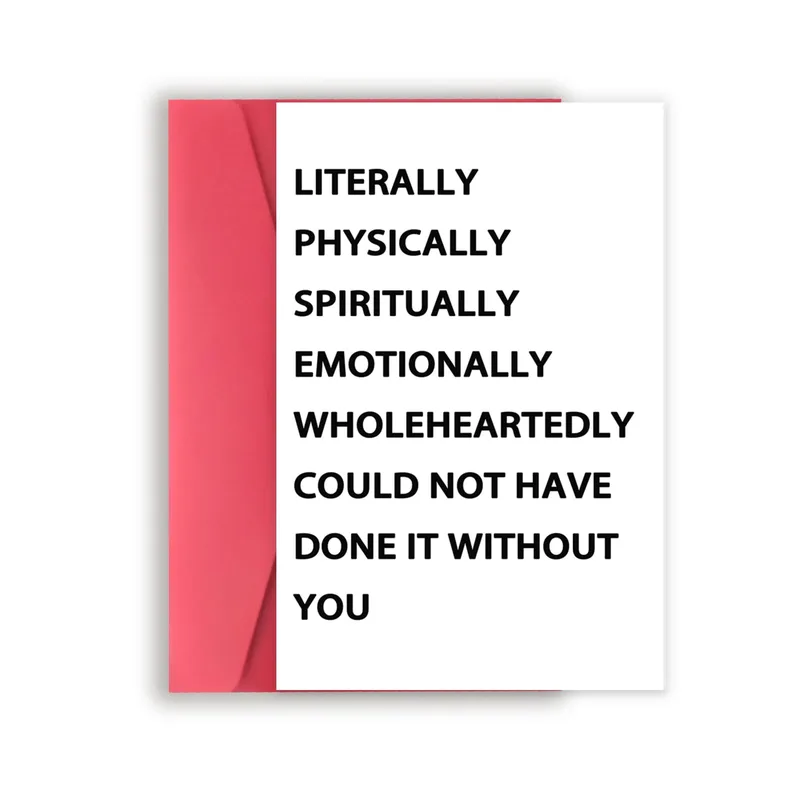 Coworker Thank You Card with a Bold Five-Word Stack