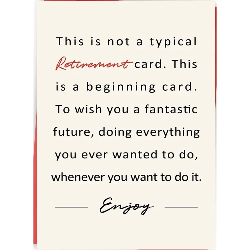 Beginning Retirement Card: A Fresh Start Greeting
