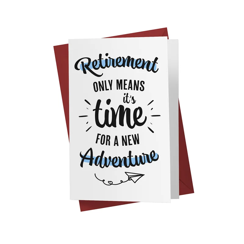 New Adventure Card: Retirement Lettering with a Paper Plane