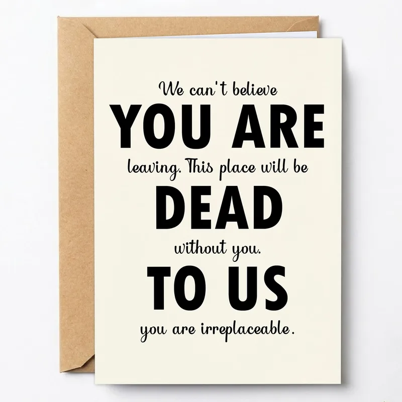 Funny Leaving Job Card for a Coworker Who Is Moving On