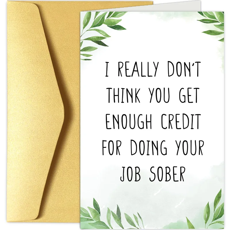 Sober at Work Card: A Leafy Thank-You for Your Steady Hand