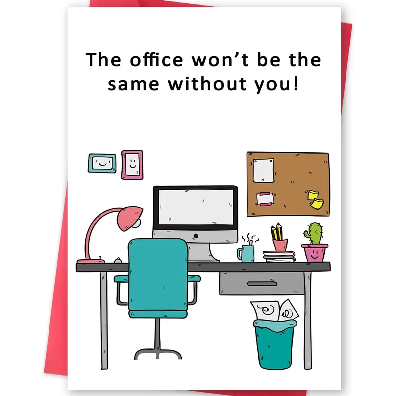 Office Retirement Card: A Desk Left Behind