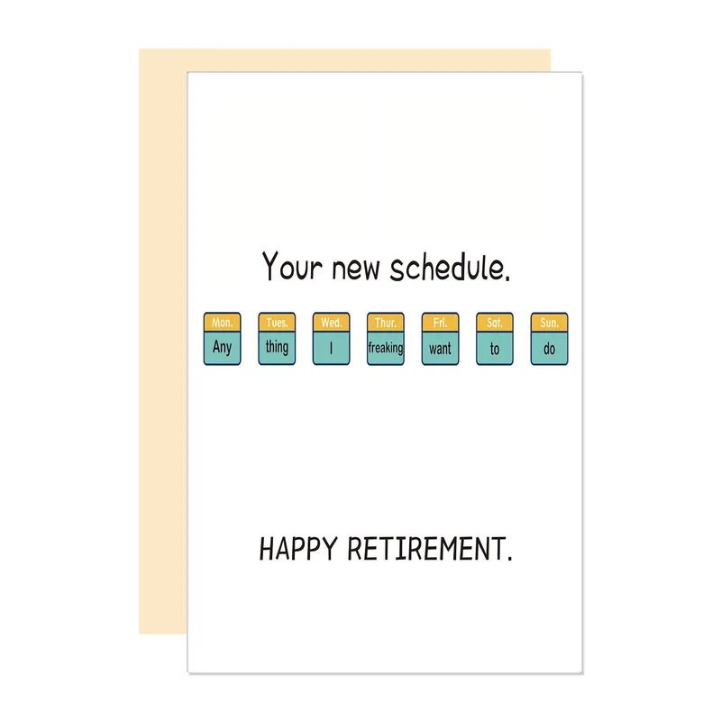 Happy Retirement Coworker Card: A Schedule Joke