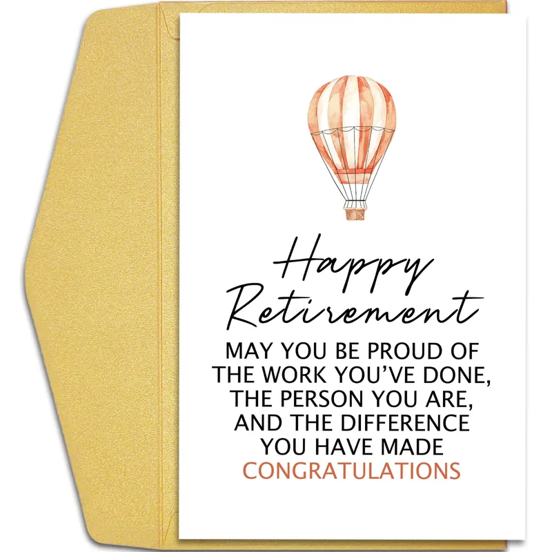 Proud Retirement Card with a Hot Air Balloon