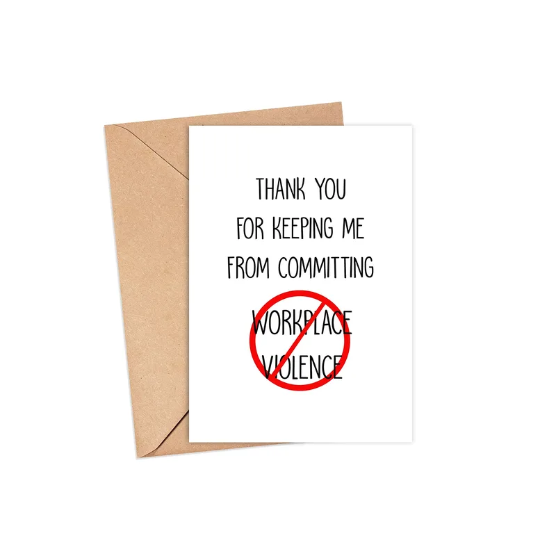 Workplace Thank You Card: A Funny Note for Your Coworkers