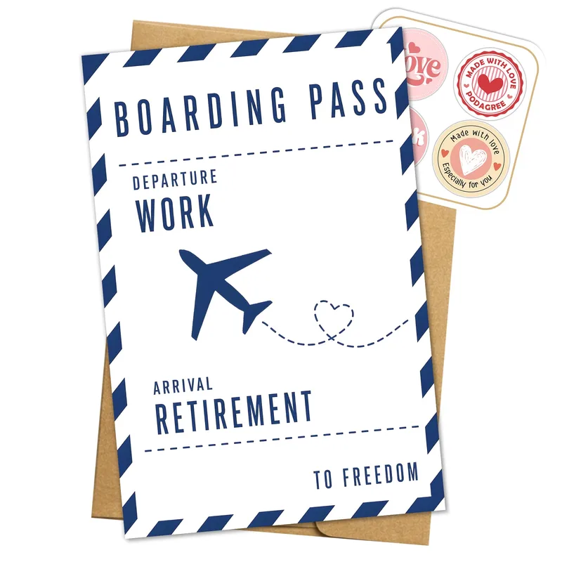 Flying to Freedom Card: Retirement Boarding Pass