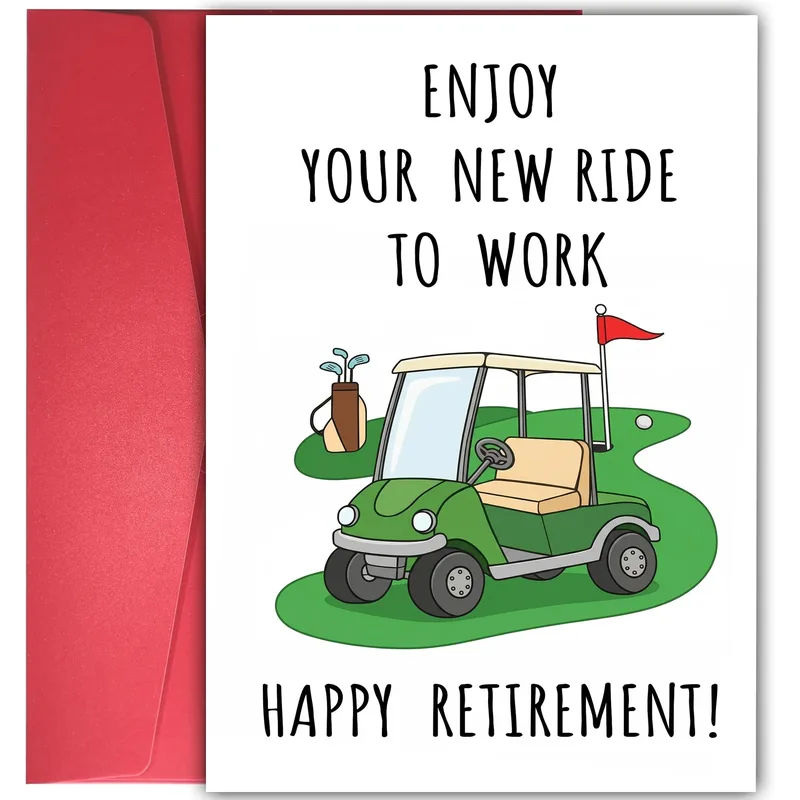 Golf Cart Retirement Card for a Coworker Who Is Finally Free