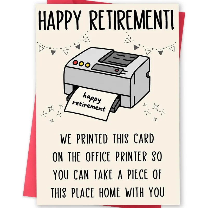 Office Printer Card for a Retiring Coworker, Funny Farewell