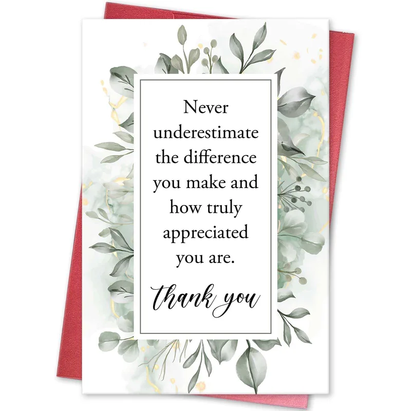 Sage Green Thank You Card for Someone Who Made a Difference
